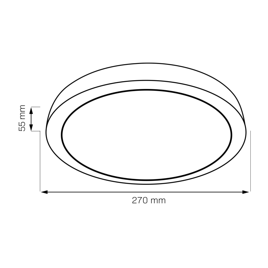 Plafoniera LED da bagno in legno, 12W, 230V, Ø 27 cm, IP44, rovere