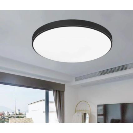 Plafoniera da bagno LED CARTER LED/12W/230V 6000K IP44 Ø 22 cm nero