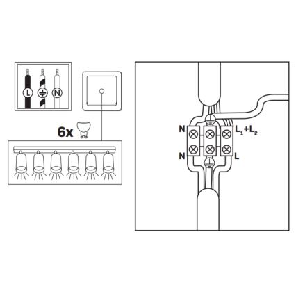Faretto da bagno LED RGBW dimmerabile TURYN 6xGU10/6,5W/230V 2700-6500K Wi-Fi IP44 nero