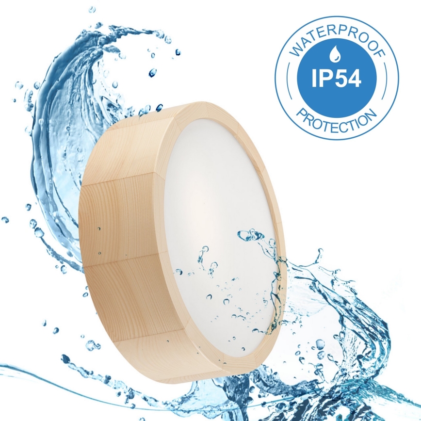 Plafoniera da bagno NATURAL 2xE27/15W/230V IP54 pino ø 27 cm