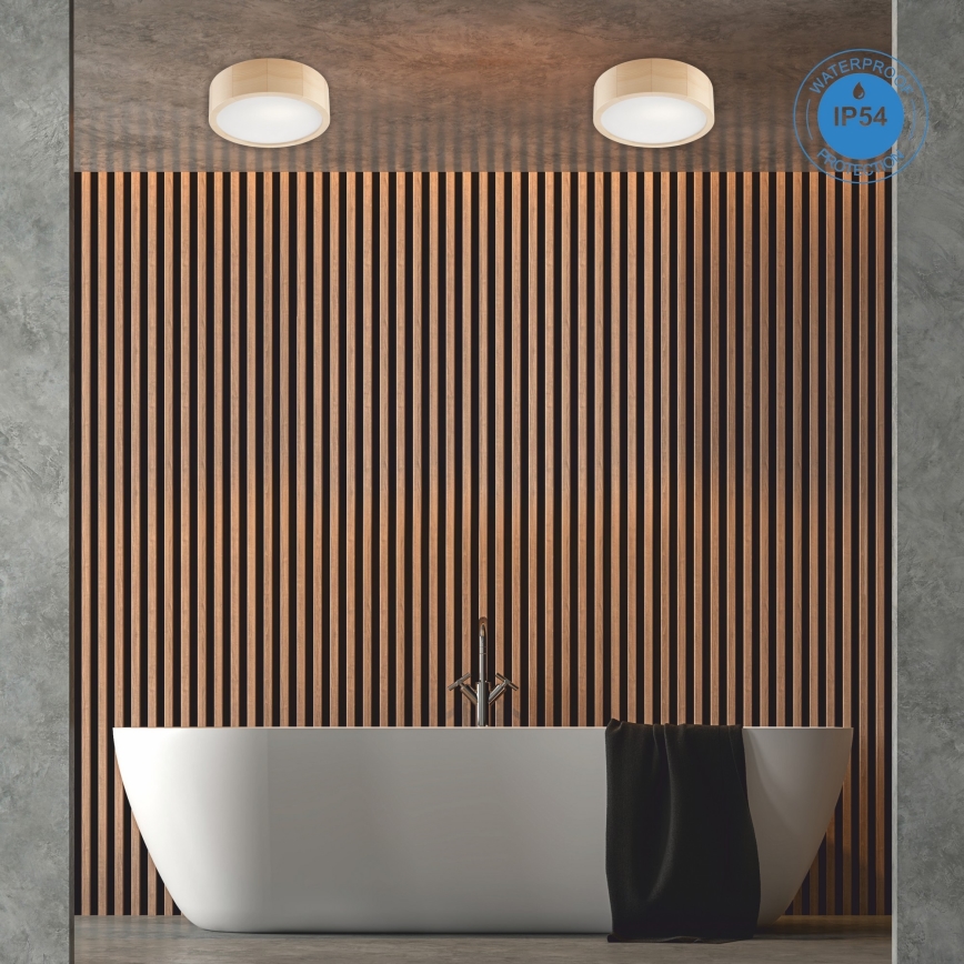 Plafoniera da bagno NATURAL 2xE27/15W/230V IP54 pino ø 27 cm