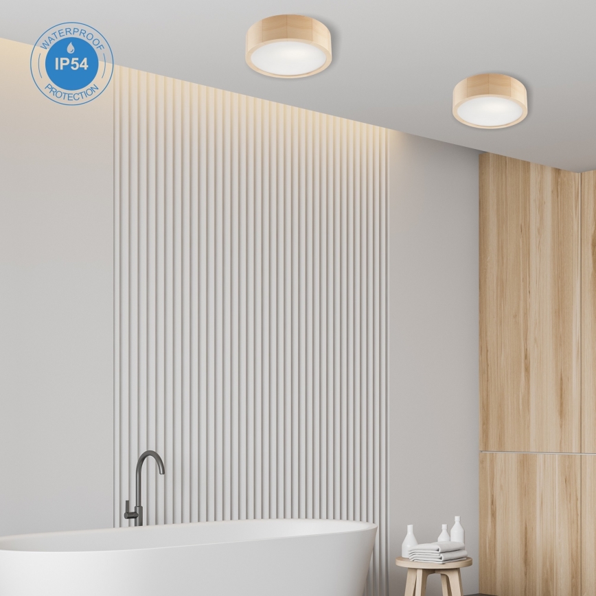 Plafoniera da bagno NATURAL 2xE27/15W/230V IP54 pino ø 27 cm