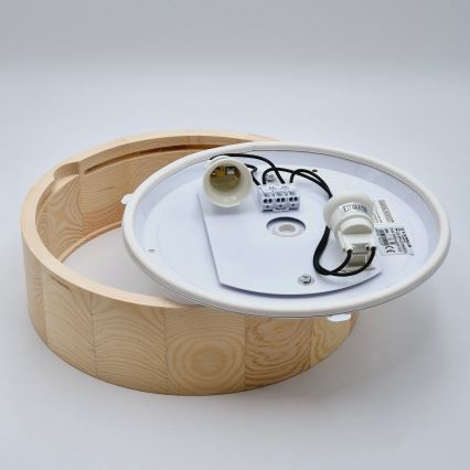 Plafoniera da bagno NATURAL 2xE27/15W/230V IP54 pino ø 27 cm