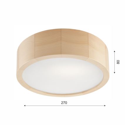 Plafoniera da bagno NATURAL 2xE27/15W/230V IP54 pino ø 27 cm