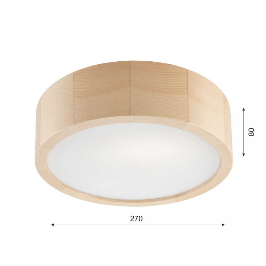 Plafoniera da bagno NATURAL 2xE27/15W/230V IP54 pino ø 27 cm