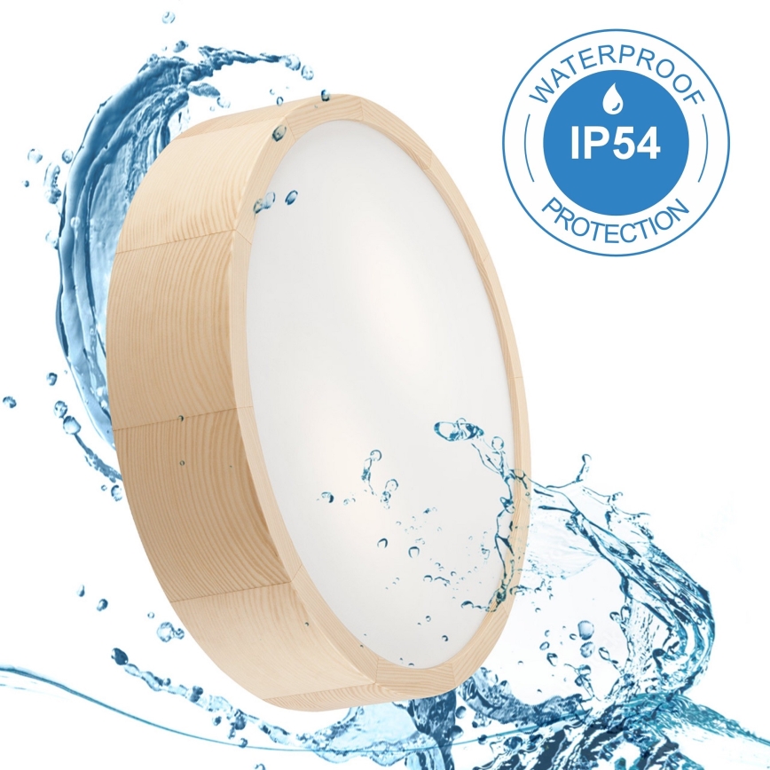 Plafoniera da bagno NATURAL 3xE27/15W/230V IP54 pino ø 37 cm