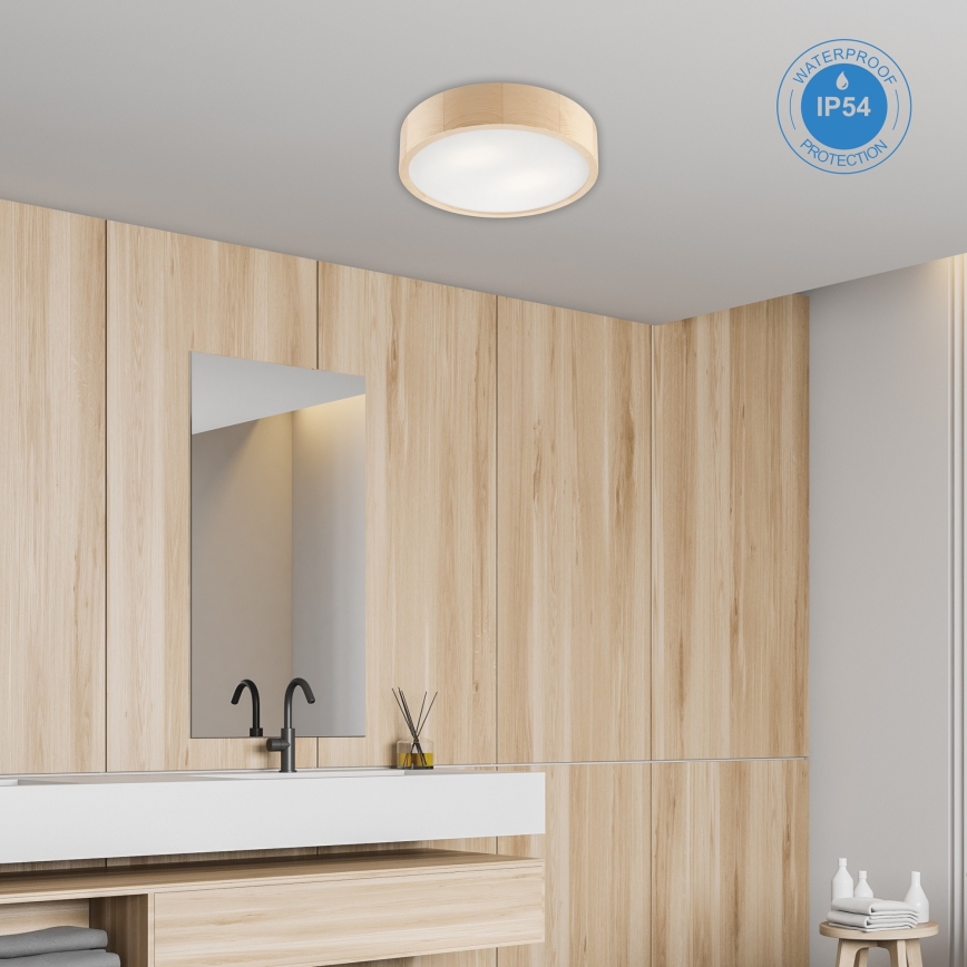 Plafoniera da bagno NATURAL 3xE27/15W/230V IP54 pino ø 37 cm