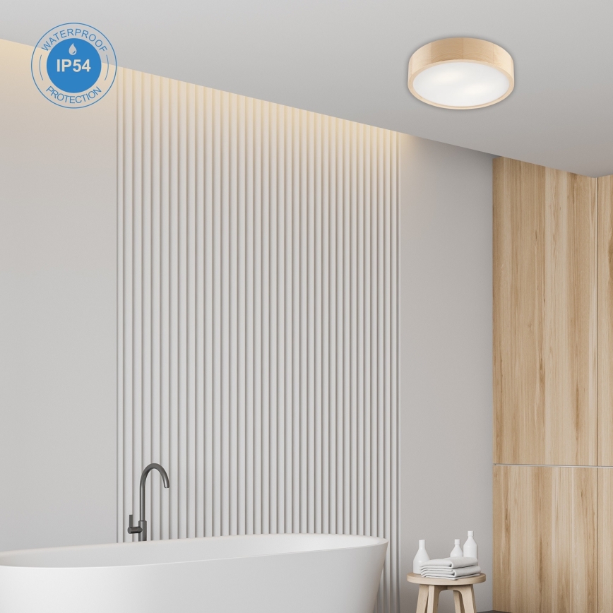 Plafoniera da bagno NATURAL 3xE27/15W/230V IP54 pino ø 37 cm