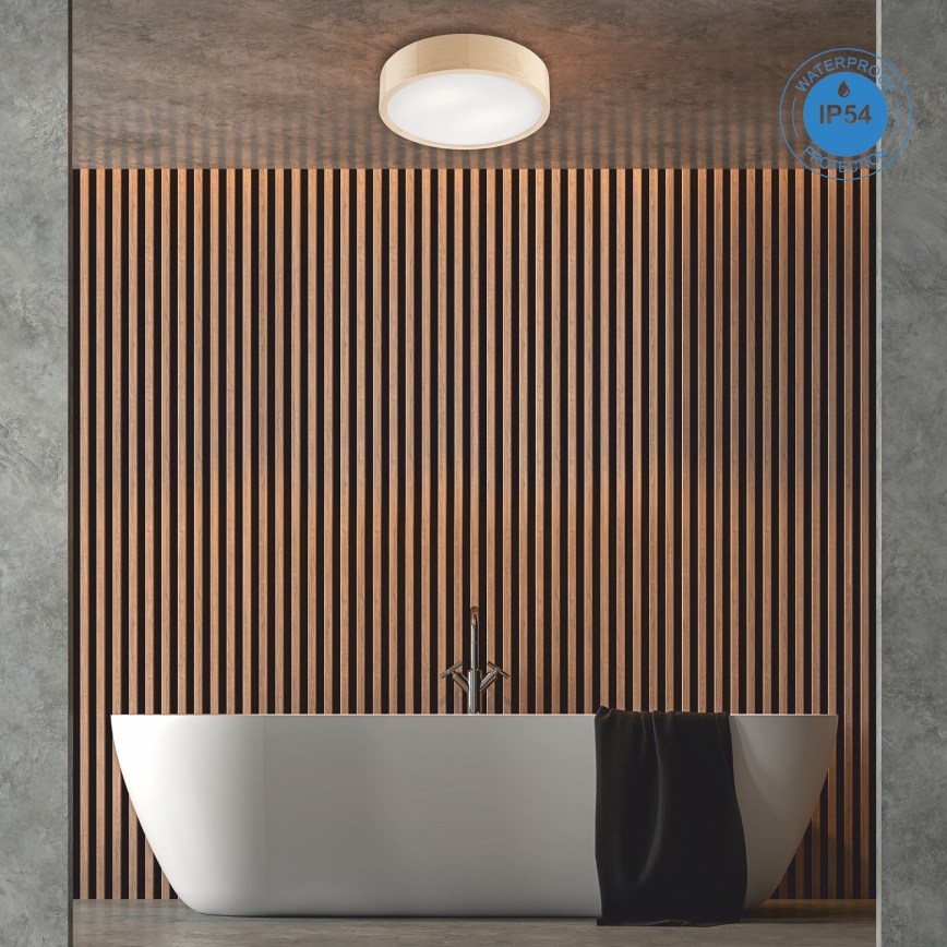 Plafoniera da bagno NATURAL 3xE27/15W/230V IP54 pino ø 37 cm
