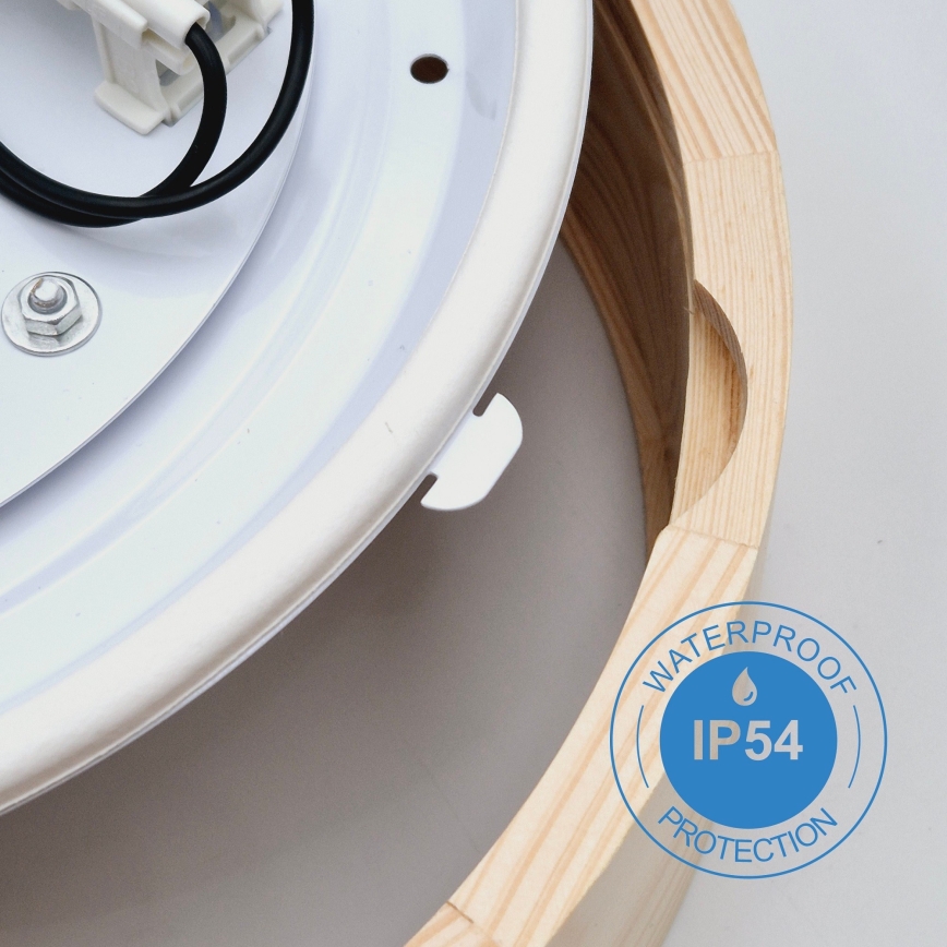 Plafoniera da bagno NATURAL 3xE27/15W/230V IP54 pino ø 37 cm