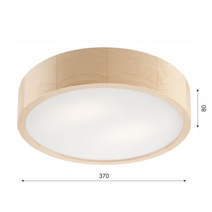 Plafoniera da bagno NATURAL 3xE27/15W/230V IP54 pino ø 37 cm