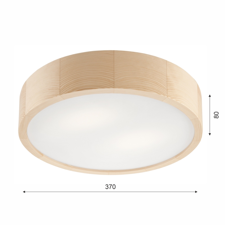 Plafoniera da bagno NATURAL 3xE27/15W/230V IP54 pino ø 37 cm