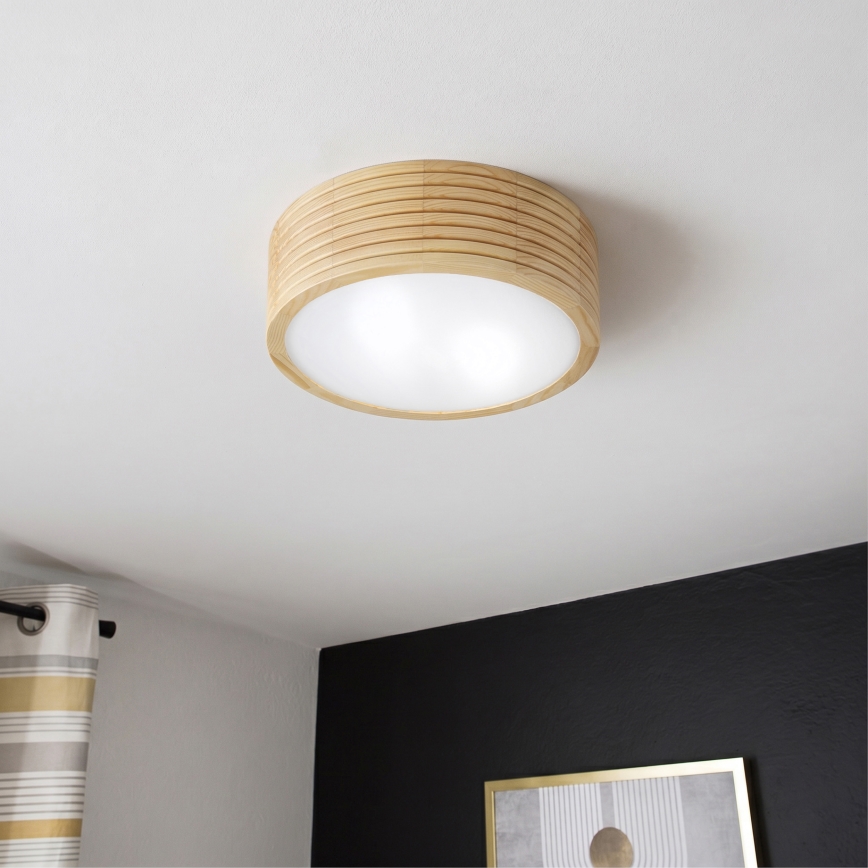 Plafoniera da bagno NATURAL MODERN 2xE27/15W/230V IP54 Ø 27,5 cm pino