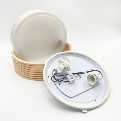 Plafoniera da bagno NATURAL MODERN 2xE27/15W/230V IP54 Ø 27,5 cm pino