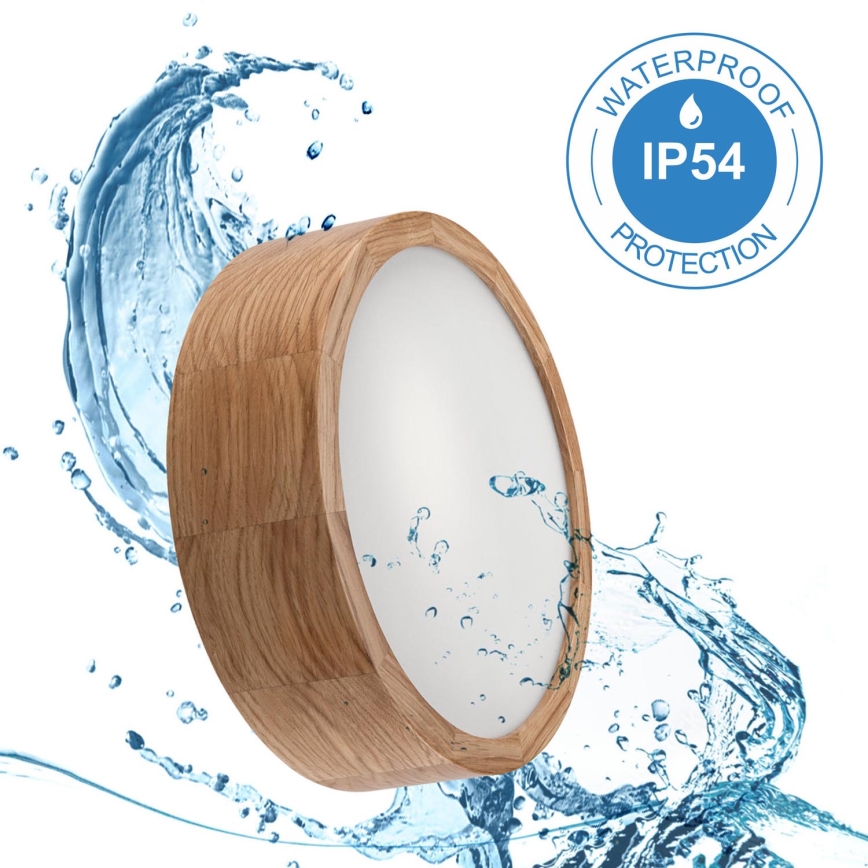 Plafoniera da bagno OAK 2xE27/15W/230V IP54 quercia ø 27 cm