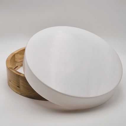 Plafoniera da bagno OAK 3xE27/15W/230V in rovere, Ø 37 cm, IP54