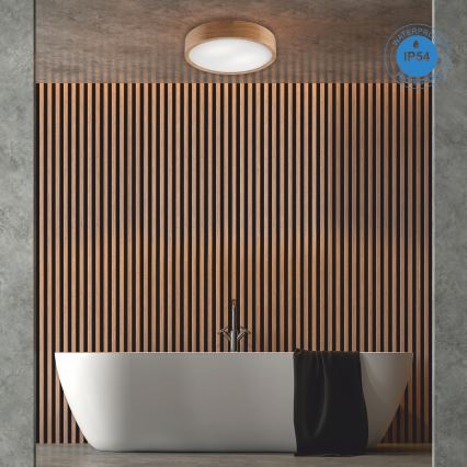 Plafoniera da bagno OAK 3xE27/15W/230V quercia ø 37 cm IP54