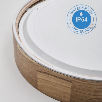 Plafoniera da bagno OAK 3xE27/15W/230V quercia ø 37 cm IP54