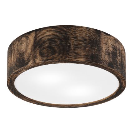 Plafoniera da bagno OAK SMOKY 2xE27/15W/230V IP54 ø 27,5 cm quercia/marrone
