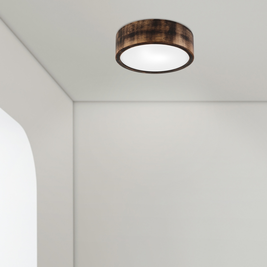 Plafoniera da bagno OAK SMOKY 2xE27/15W/230V IP54 ø 27,5 cm quercia/marrone