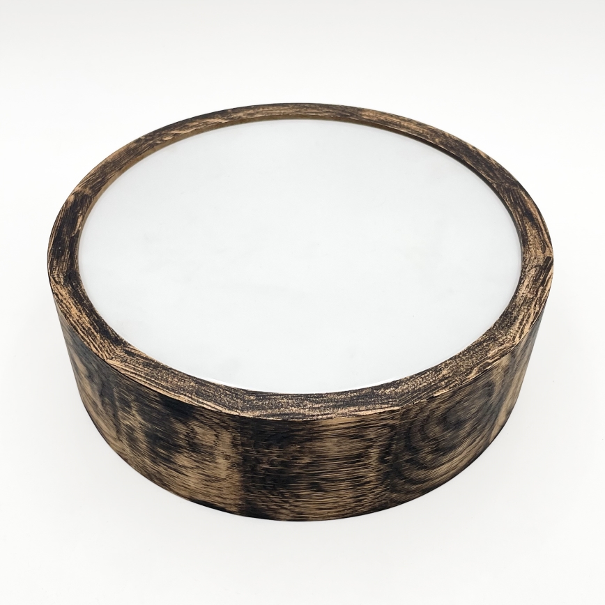 Plafoniera da bagno OAK SMOKY 2xE27/15W/230V IP54 ø 27,5 cm quercia/marrone
