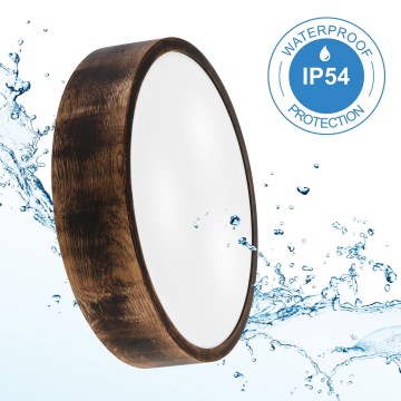 Plafoniera da bagno OAK SMOKY 3xE27/15W/230V IP54 ø 37,5 cm quercia/marrone