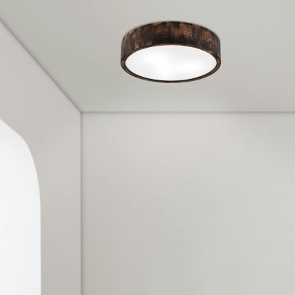 Plafoniera da bagno OAK SMOKY 3xE27/15W/230V IP54 ø 37,5 cm quercia/marrone