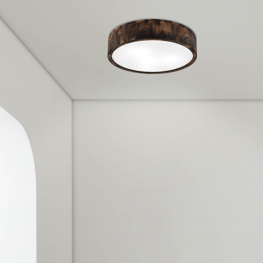 Plafoniera da bagno OAK SMOKY 3xE27/15W/230V IP54 ø 37,5 cm quercia/marrone