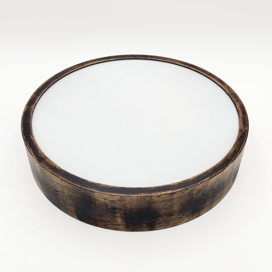 Plafoniera da bagno OAK SMOKY 3xE27/15W/230V IP54 ø 37,5 cm quercia/marrone