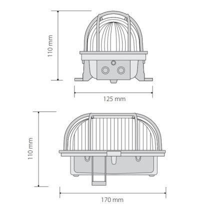 Plafoniera da esterno OVAL 1xE27/60W/230V IP44 marrone