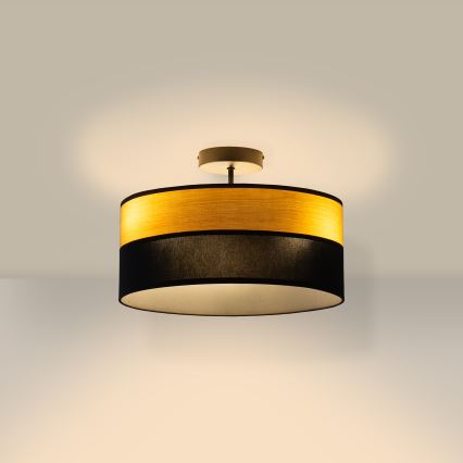 Plafoniera da soffitto ALBA 3xE27/15W/230V Ø 40 cm nero/marrone