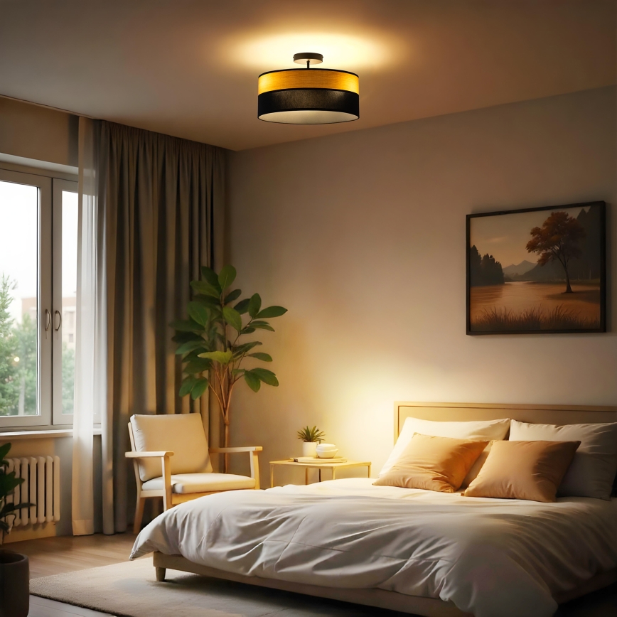 Plafoniera da soffitto ALBA 3xE27/15W/230V Ø 40 cm nero/marrone