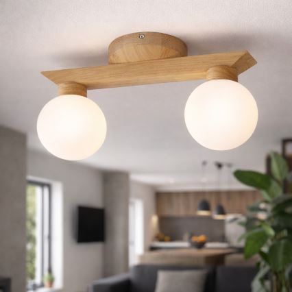 Plafoniera da soffitto ANTONIO 2xG9/5W/230V rovere/bianco