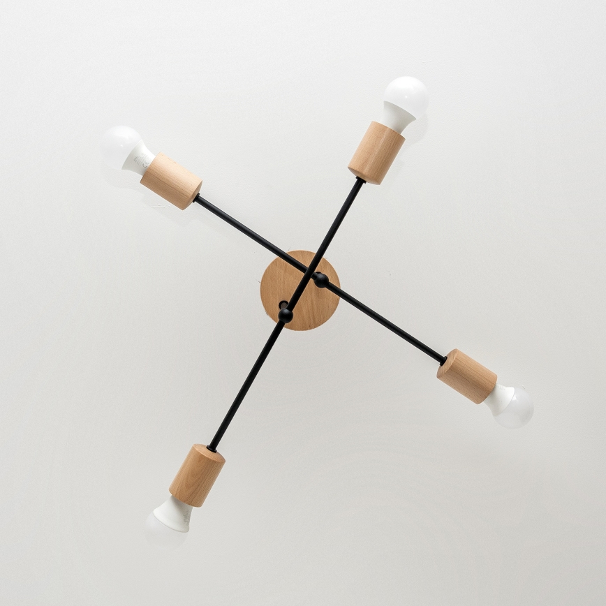 Plafoniera da soffitto CAMBRIDGE 4xE27/15W/230V pino