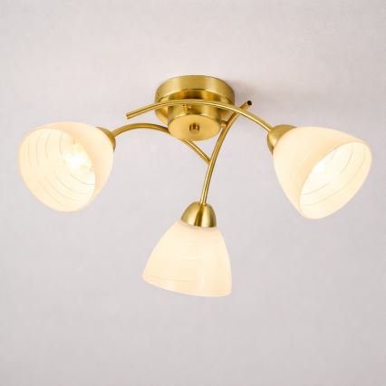Plafoniera da soffitto CLARA 3xE27/15W/230V oro