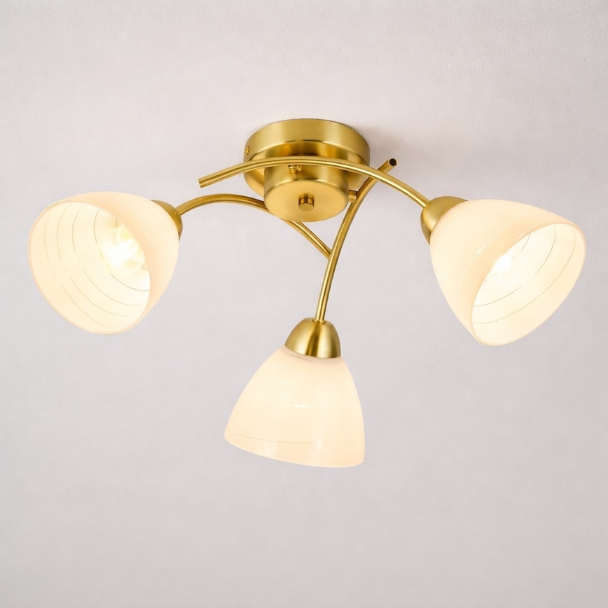 Plafoniera da soffitto CLARA 3xE27/15W/230V oro