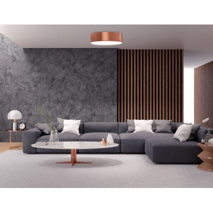 Plafoniera con sensore di movimento e sensore crepuscolare CLEO 2xE27/24W/230V Ø 30 cm in rame