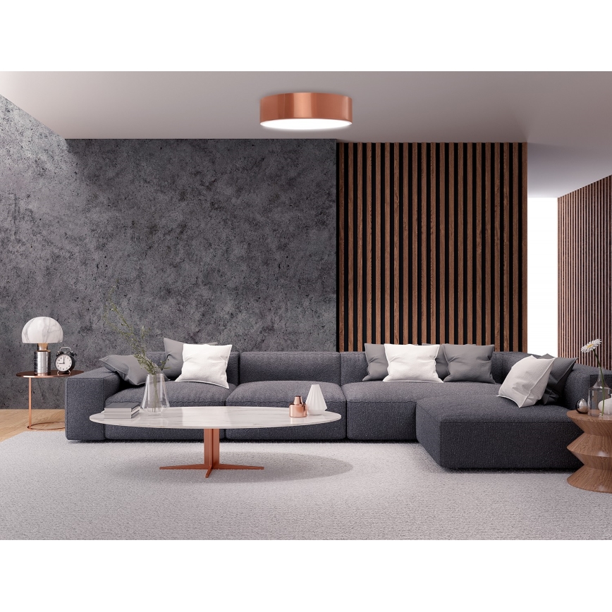 Plafoniera con sensore di movimento e sensore crepuscolare CLEO 2xE27/24W/230V Ø 30 cm in rame