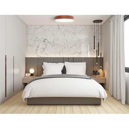 Plafoniera CLEO con sensore di movimento e crepuscolare 5xE27/24W/230V Ø 60 cm in rame