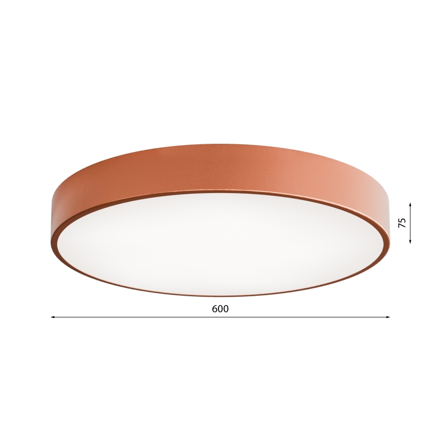 Plafoniera CLEO con sensore di movimento e crepuscolare 5xE27/24W/230V Ø 60 cm in rame