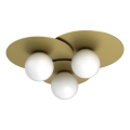 Plafoniera da soffitto FLAT 3xE27/15W/230V 55x60 cm dorata