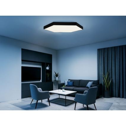 Plafoniera da soffitto LED/240W/230V 3000/4000/6500K diam. 120 cm nera