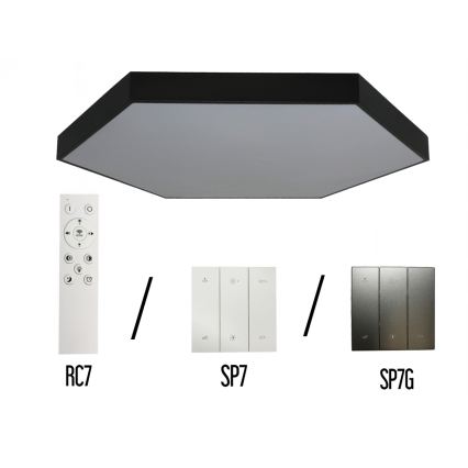 Plafoniera da soffitto LED/240W/230V 3000/4000/6500K diam. 120 cm nera