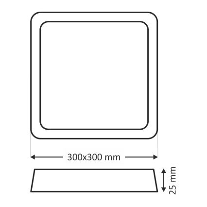 Plafoniera da soffitto LED 24W/230V 3000/4000/6500K 30x30 cm nera