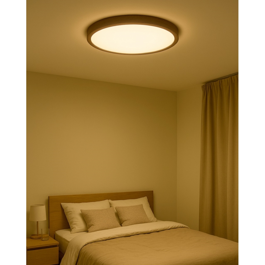 Plafoniera da soffitto LED/32W/230V 3000/4000/6500K diam. 40 cm marrone