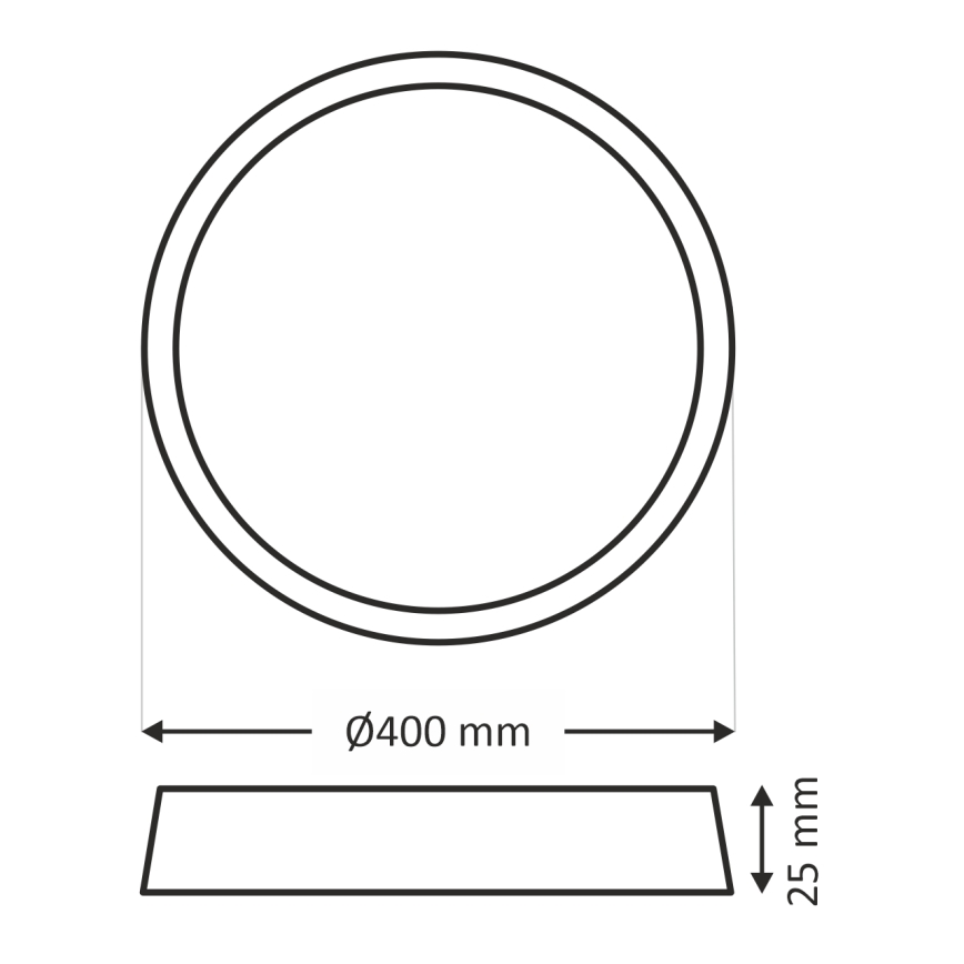 Plafoniera da soffitto LED/32W/230V 3000/4000/6500K diam. 40 cm marrone
