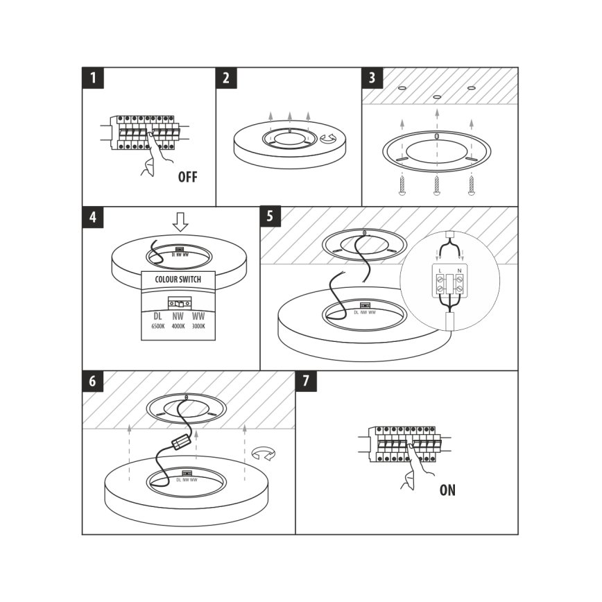 Plafoniera da soffitto LED/32W/230V 3000/4000/6500K diam. 40 cm marrone
