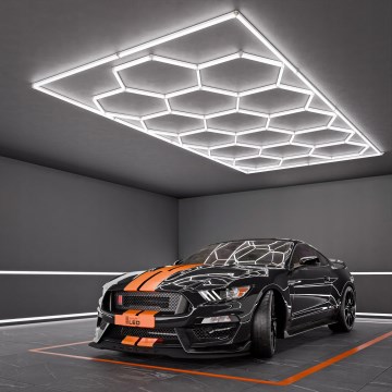 Plafoniera da soffitto LED HEXAGON LED/696W/85-265V 6500K 484x243 cm CRI 90 IP44 bianca