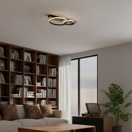 Plafoniera da soffitto LED ROWENA LED/14W/230V nero/marrone