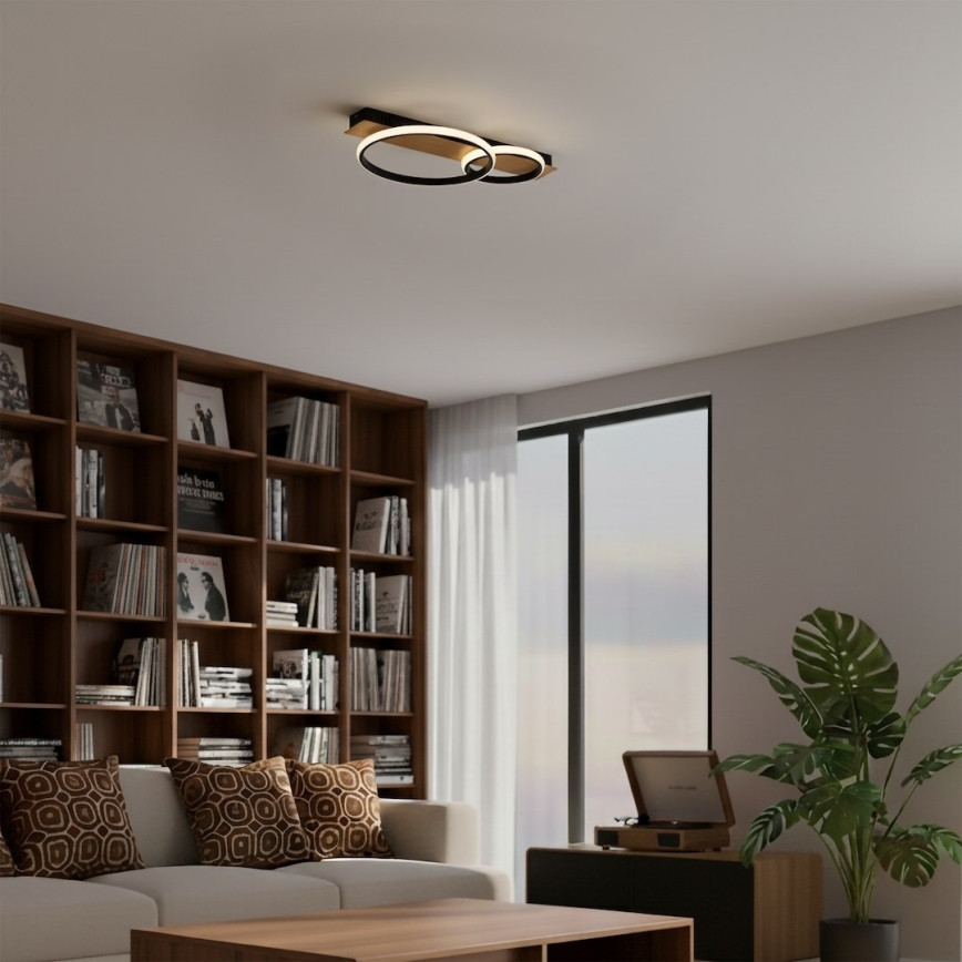 Plafoniera da soffitto LED ROWENA LED/14W/230V nero/marrone